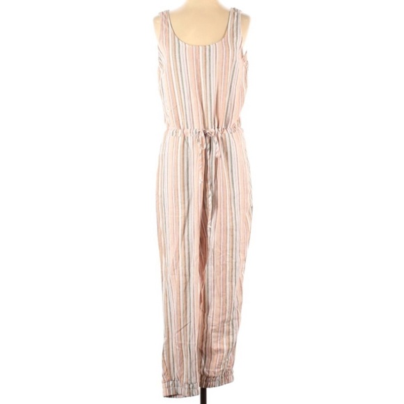 Drew striped linen blend sleeveless jumpsuit S - Picture 1 of 7
